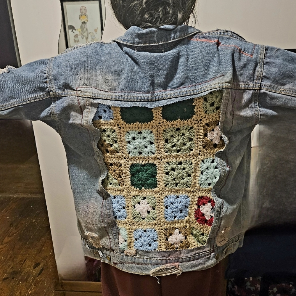 Handcrafted Patchwork Denim Jacket - image 1
